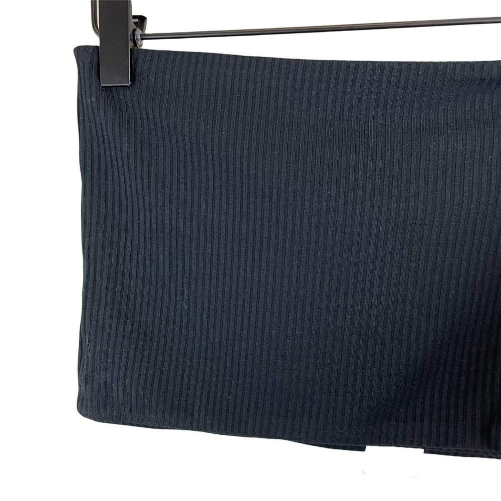 Topshop black ribbed lined cropped strapless bandeau tube top 8 or medium - Picture 5 of 12